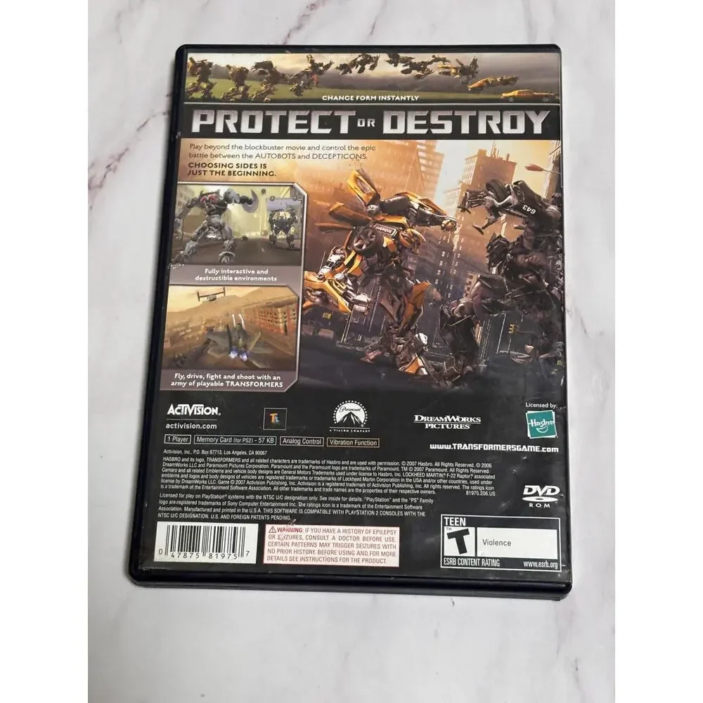 Transformers The Game (Sony PlayStation 2) PS2 Activision No Manual
